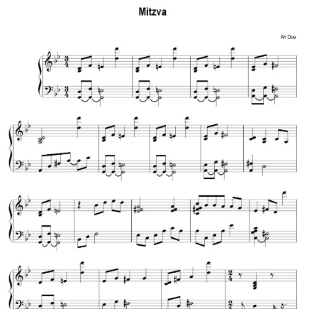 Mitzva Piano Accompaniment Arrangement Preview by Ah Doe
